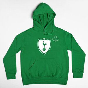 NEW Tottenham Hotspur St Patricks Shamrock Corner Fleece Pullover Hoodie GREEN